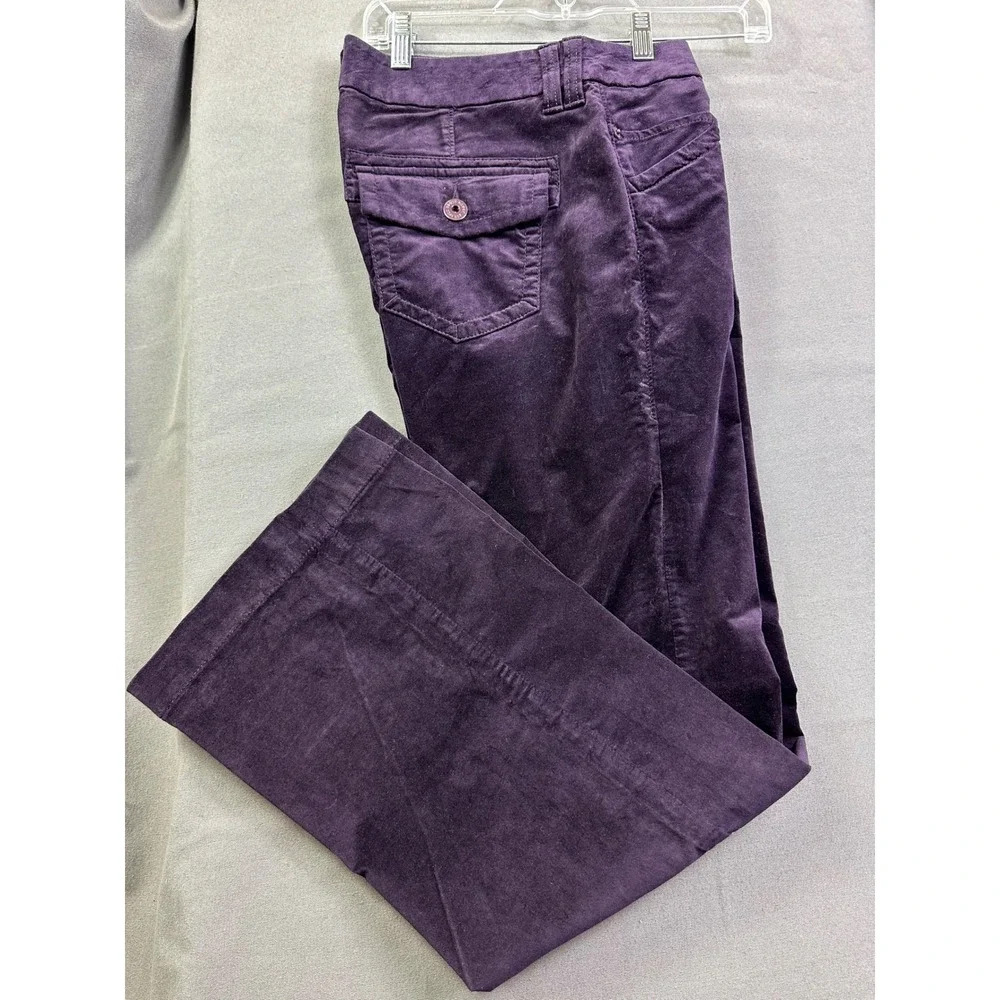 Eddie Bauer Purple Corduroy Pants Women Wide Leg Velvet Texture Trousers size 10 - Picture 14 of 16